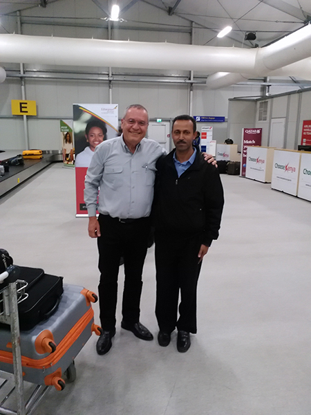 GIMI Graduate Abadi Kalayou, Director, Organisational Development & Management with Dr. Shevel at the airport!